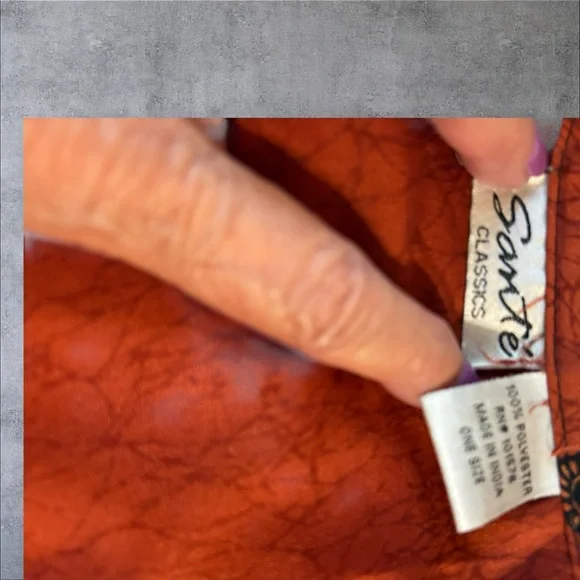 Sante Classic Elegant Orange and Black Kaftan Dress - Picture 6 of 6